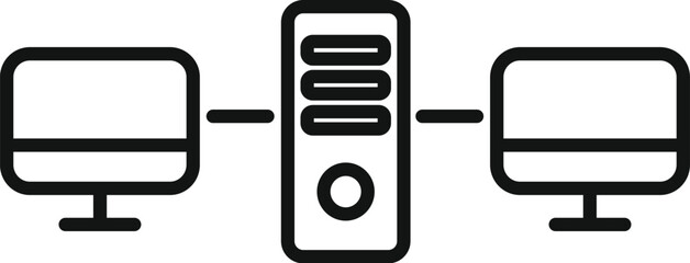 Cloud storage router icon outline vector. Tech admin online. Cellular device - obrazy, fototapety, plakaty