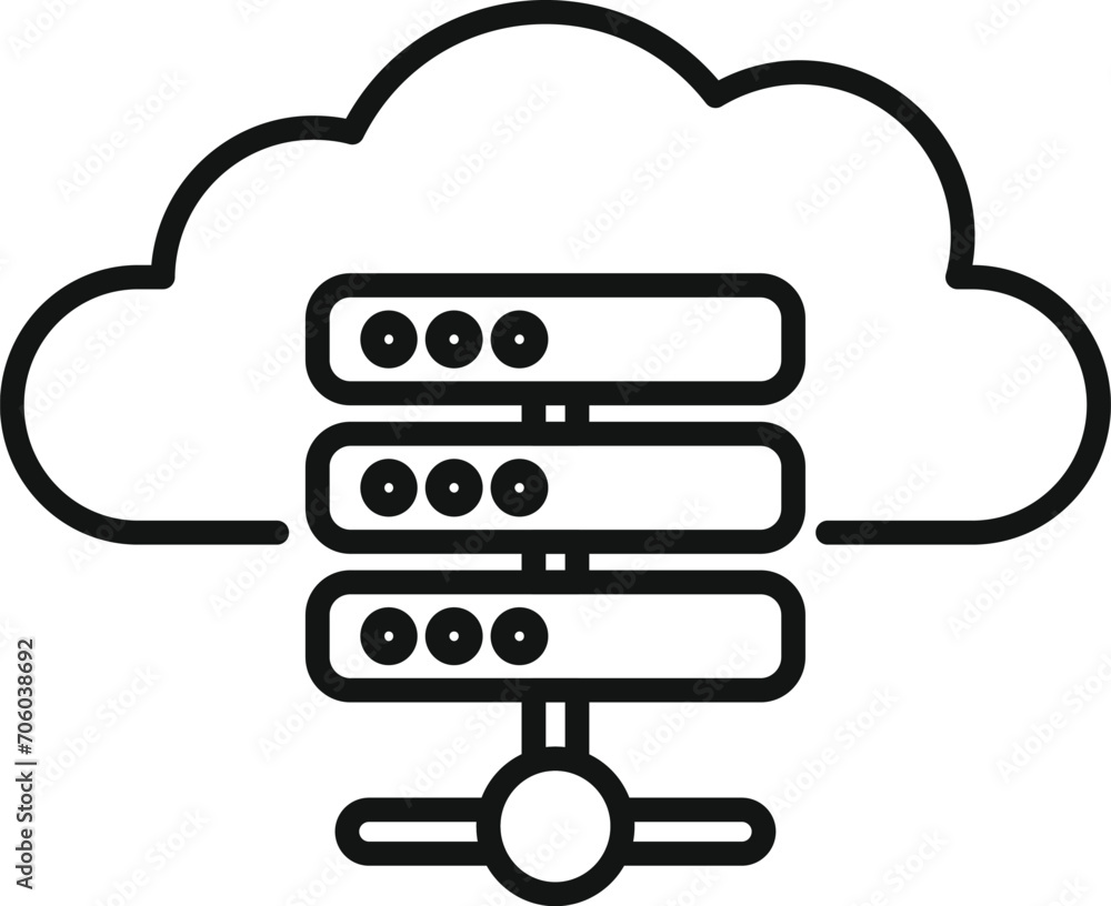 Aufkleber cloud data server icon outline vector. internet provider. business sim card