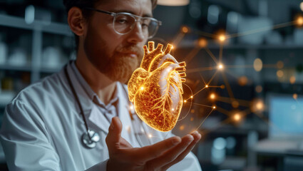 doctor holding heart on hand