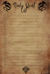 To do list (daily quest list)
