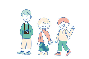 仲良くお散歩する男女