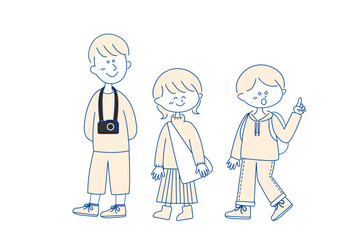 仲良くお散歩する男女