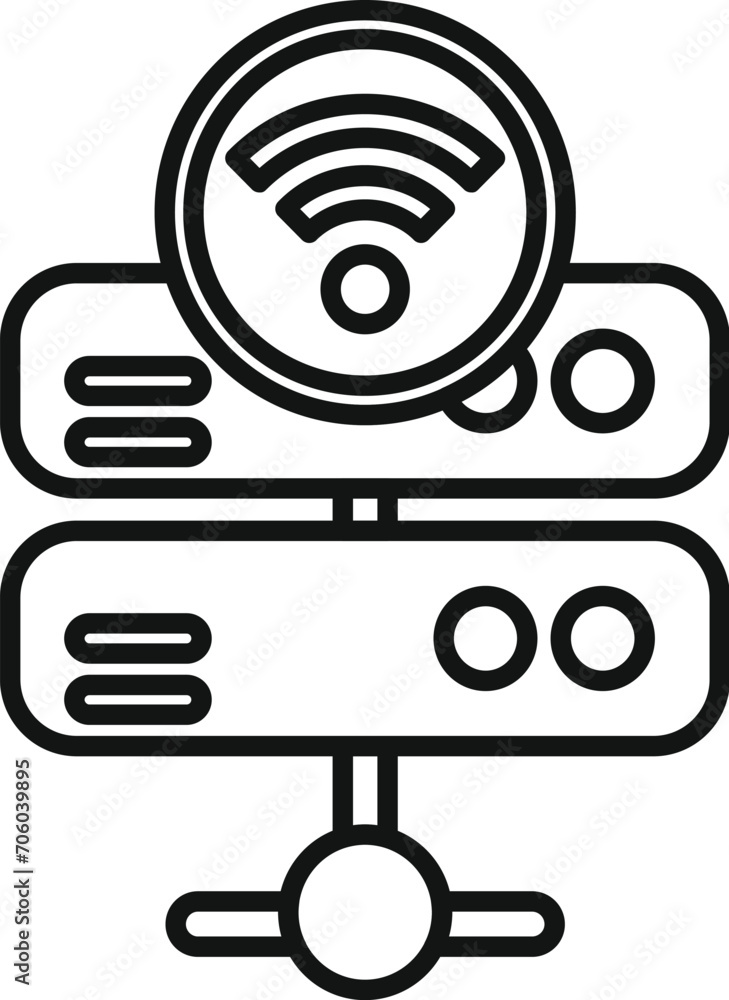 Aufkleber server data wifi cloud icon outline vector. internet provider. information online admin