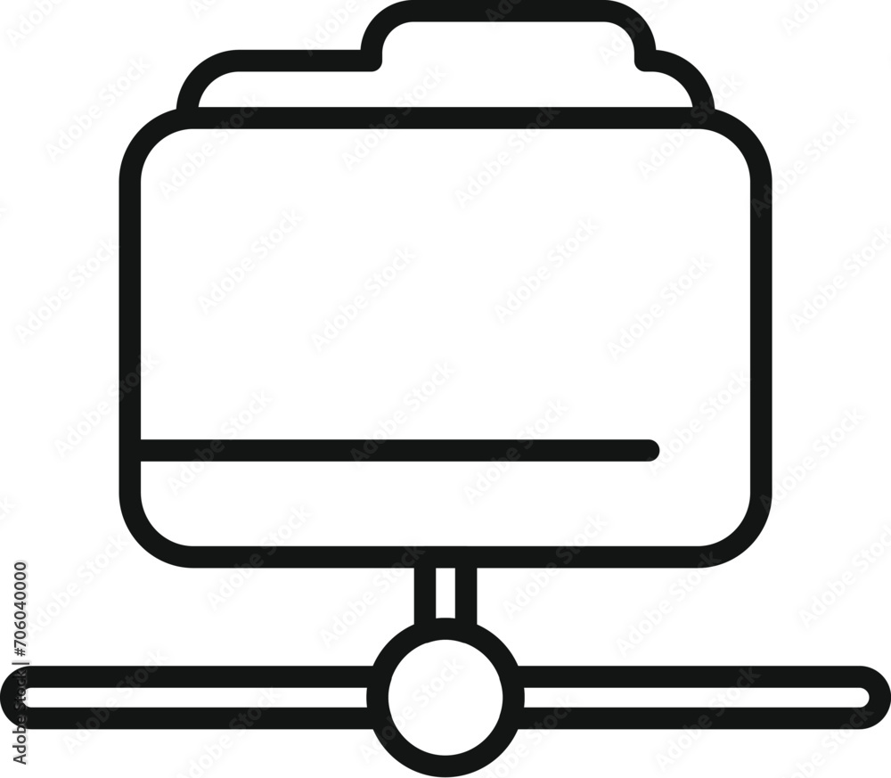 Poster internet shared folder icon outline vector. router storage limit. admin online
