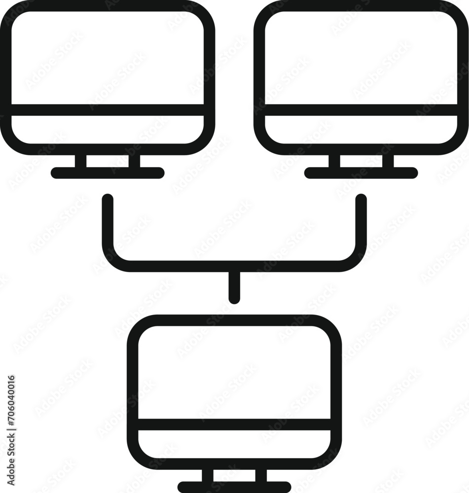 Poster internet computer network icon outline vector. local data cloud. digital media