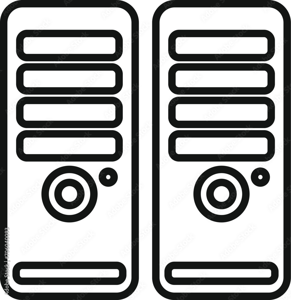 Poster computer network icon outline vector. data storage lock. internet provider