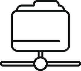 Internet shared folder icon outline vector. Router storage limit. Admin online