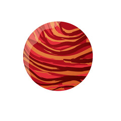 Red planet with beautiful abstract lines