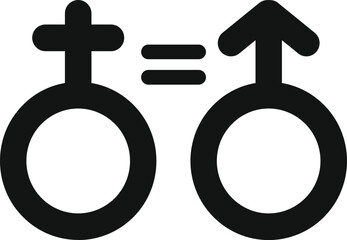 Gender equality icon simple vector. Couple poster support. Pride move