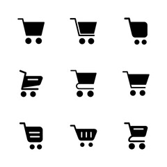 Shopping icon set. Shopping cart icon. Trolley icon vector