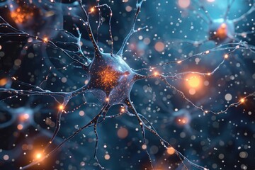 neuro connection cells medical background - obrazy, fototapety, plakaty