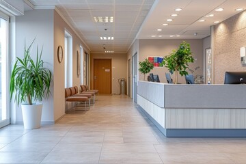 reception in a modern medical centre - Powered by Adobe
