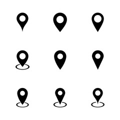 Pin icon set. Location icon vector. destination icon. map pin