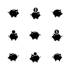 Piggy bank icon vector. piggy money icon