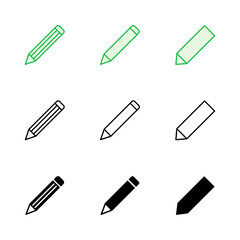 Pencil icon set. pen symbol. edit icon vector