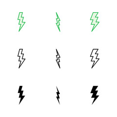 Lightning icon set. electric icon vector. power icon. energy sign