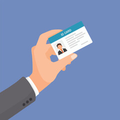 Businessman hand holding an ID Card