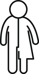 Duo female and male icon outline vector. Gender identity. Portrait trans