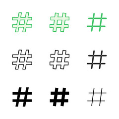 Obraz premium Hashtag icon set. hashtag symbol