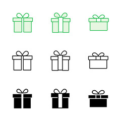 Gift icon set. gift vector icon. birthday gift