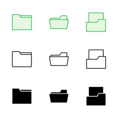 Folder icon set. folder vector icons