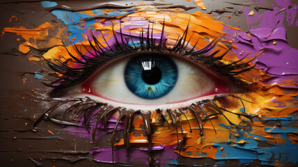 Naklejka premium Colorful abstract representation of a human eye