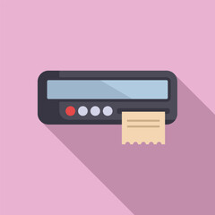 Taximeter cab paper icon flat vector. Travel service. Meter face map