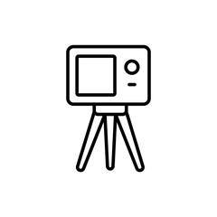 Camera tripod outline icons, minimalist vector illustration ,simple transparent graphic element .Isolated on white background
