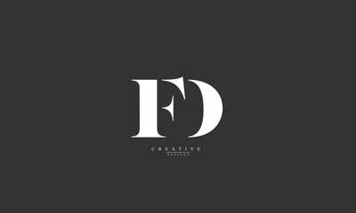 Alphabet letters Initials Monogram logo FD DF F D