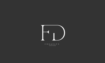 Alphabet letters Initials Monogram logo FD DF F D - obrazy, fototapety, plakaty