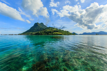 Beautiful landscapes view of Bodgaya Mabul Island, Semporna Sabah, Malaysia.