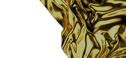 Lustrous Texture: Abstract 3D Gold Cloth Illustration for Rich and Glamorous Designs
