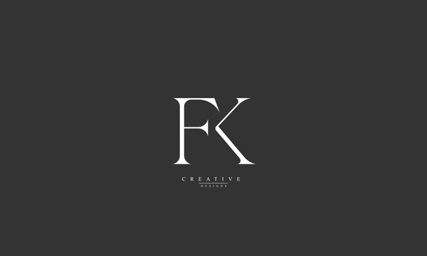 Alphabet letters Initials Monogram logo FK KF F K