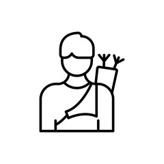 Archer outline icons, minimalist vector illustration ,simple transparent graphic element .Isolated on white background