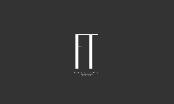 Alphabet letters Initials Monogram logo FT TF F T