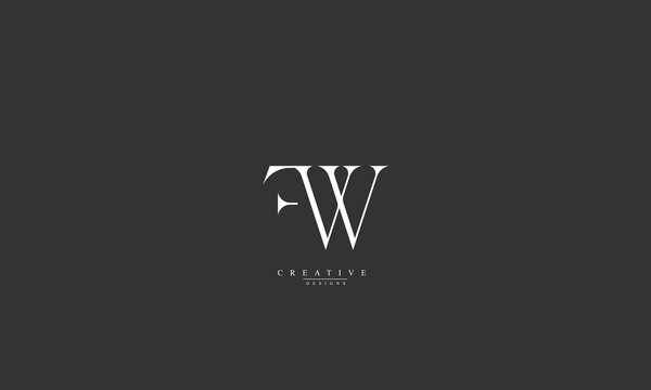 Alphabet letters Initials Monogram logo FW WF F W