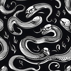 Obraz premium a simple black vector style silhouette of snakes