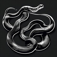 Obraz premium a simple black vector style silhouette of snakes