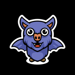 Cute bats mascot cartoon design