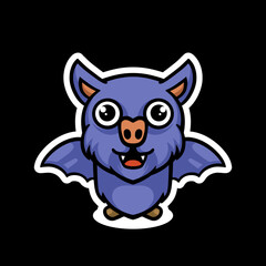 Cute bats mascot cartoon design