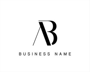 A B Logo. AB Letter Logo Design with Black Color. - obrazy, fototapety, plakaty
