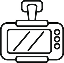 Transport counter mirror icon outline vector. Taximeter app. Rate ride vehicle