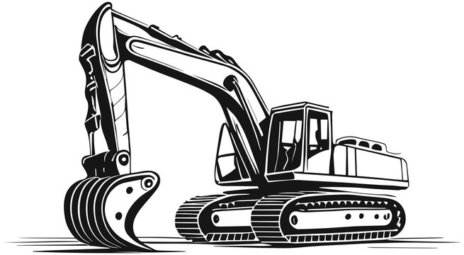 Backhoe Excavator Illustration