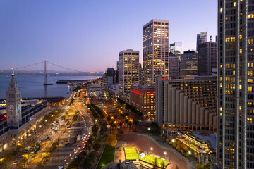 Fototapeta na wymiar San Francisco Financial District at Night, California