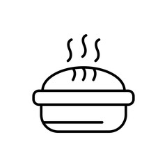 Pie outline icons, minimalist vector illustration ,simple transparent graphic element .Isolated on white background