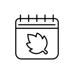 Autumn season outline icons, minimalist vector illustration ,simple transparent graphic element .Isolated on white background