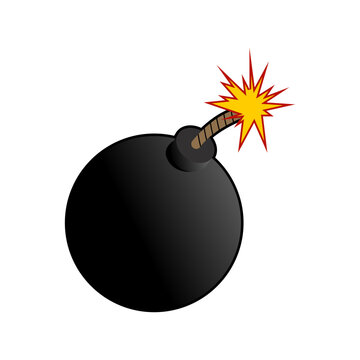 bomb with burning fuse
