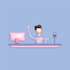 Customers paying at checkout and cashier counters concept. Realistic 3d object cartoon style. Vector colorful illustration.