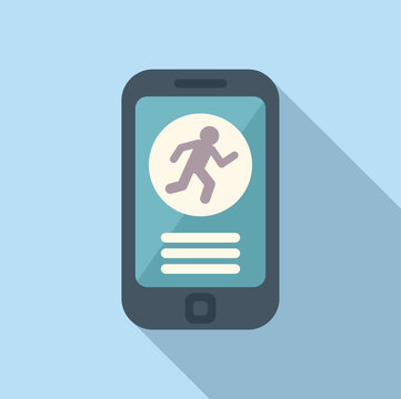 Runner fast score icon flat vector. Digital sport app. City training