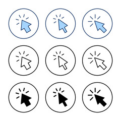 Click icon vector. pointer arrow sign and symbol. cursor icon
